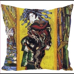 Japonaiserie Oiran By Van Gogh Throw Pillow